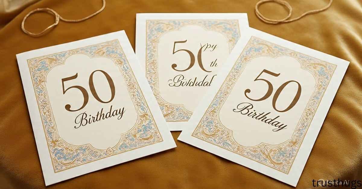 Classic and Elegant 50th Birthday Cards